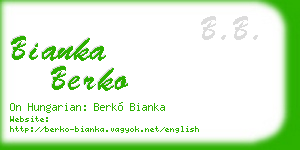 bianka berko business card